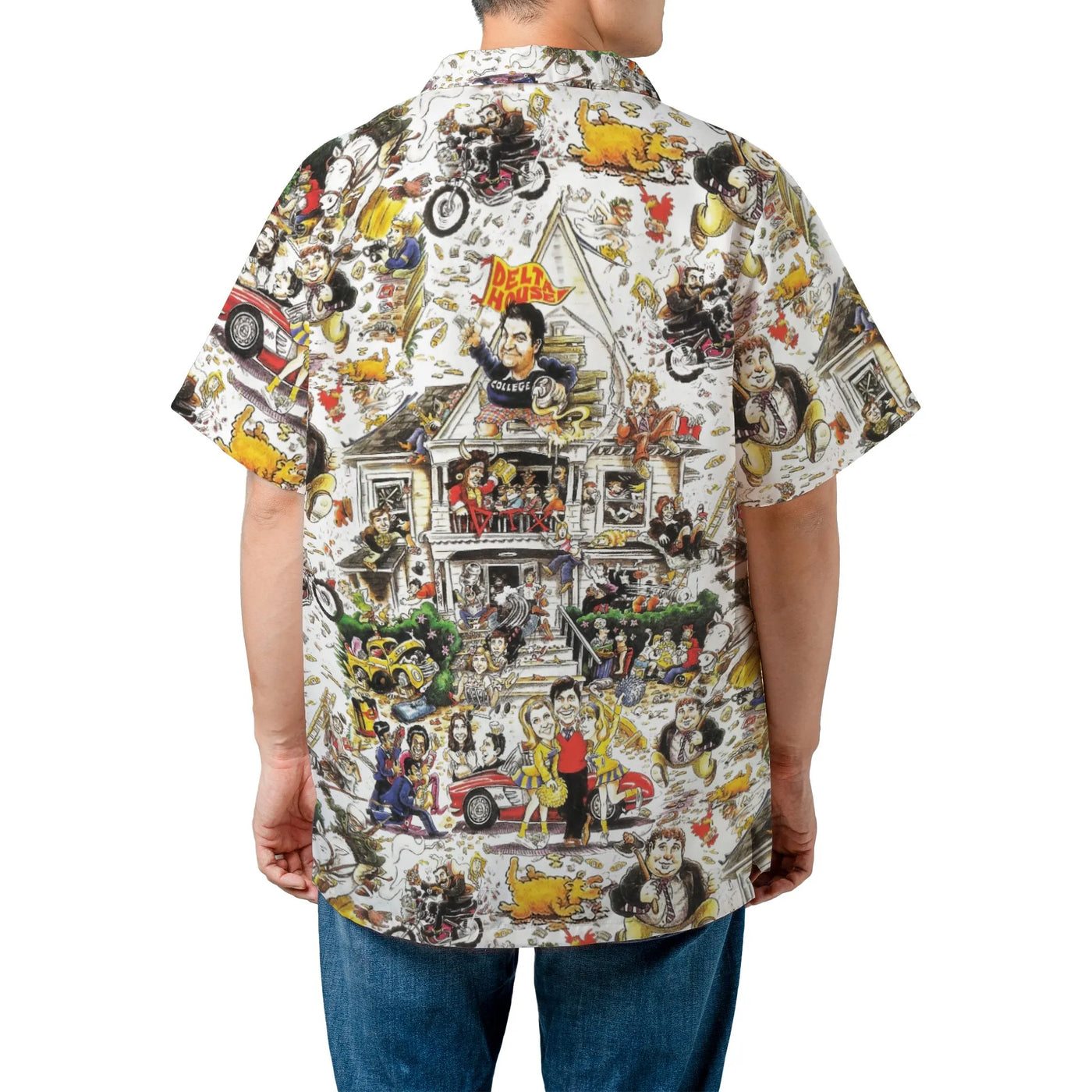 Animal House Movie Hawaiian Shirt | Classic Comedy Collage Print | Breathable Polyester Fabric | Collector's Gift for Film Fa