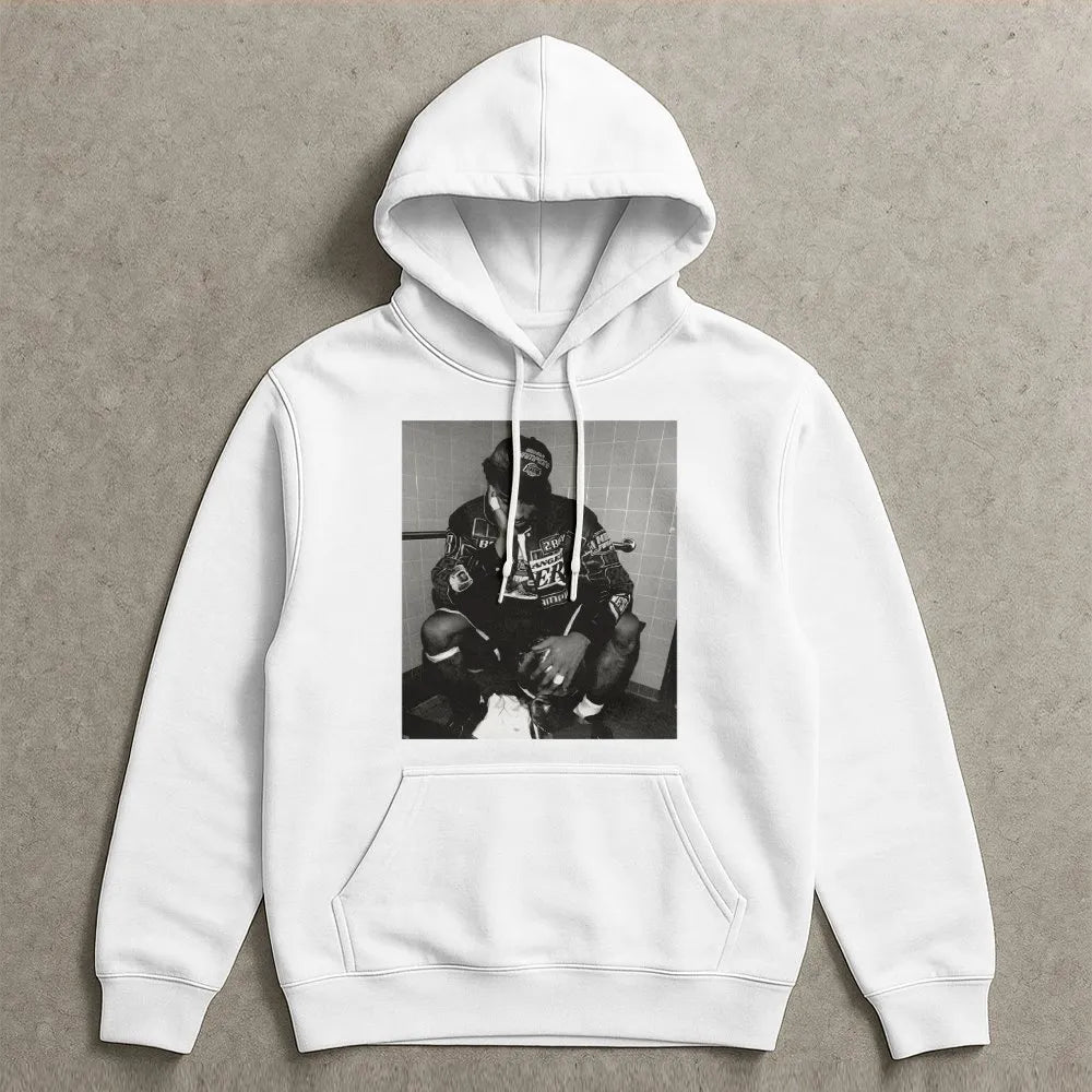 Basketball Legend Graphic Hoodie | Vintage Black And White Photo Print | Premium Cotton Blend | Gift For Basketball Fans And 