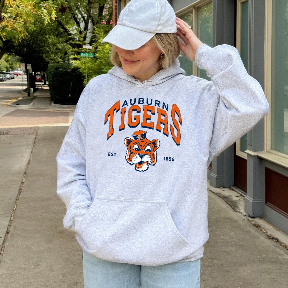 Auburn Tigers Hoodie | Vintage Mascot Graphic Sweatshirt | Cotton-Blend Premium Apparel | Fan Gift for Men and Women
