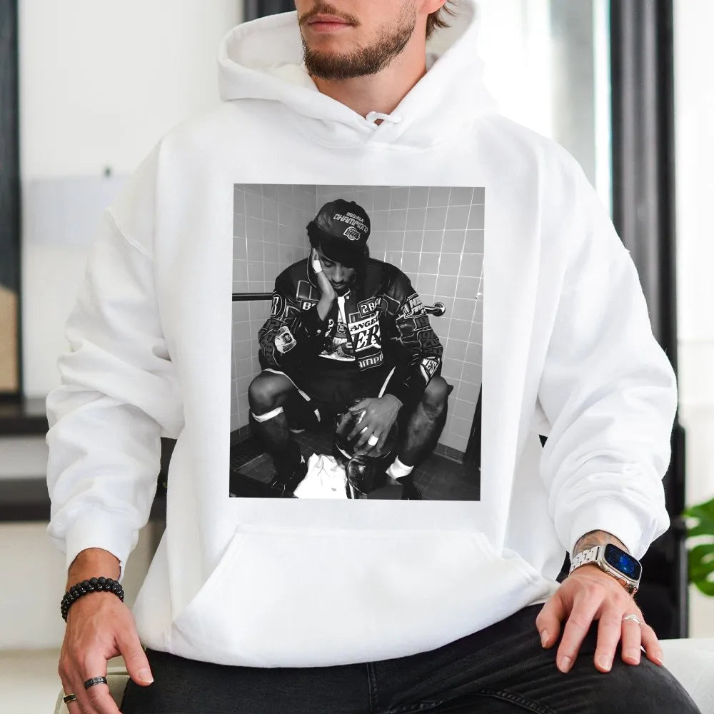 Basketball Legend Graphic Hoodie | Vintage Black And White Photo Print | Premium Cotton Blend | Gift For Basketball Fans And 
