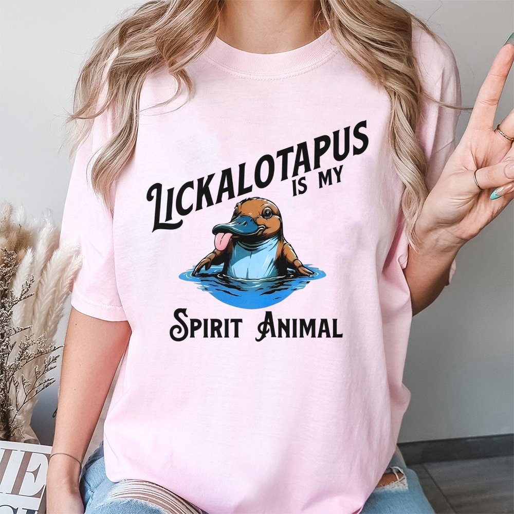 Lickalotapus Spirit Animal T-Shirt | Funny Platypus Graphic Tee | Premium 100% Cotton Apparel | Humorous Animal Gift for Men 