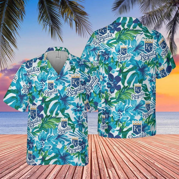 Kansas City Royals Hawaiian Shirt | Floral Tropical Baseball Print | Premium Lightweight Aloha Style | Official Team Fan Appa