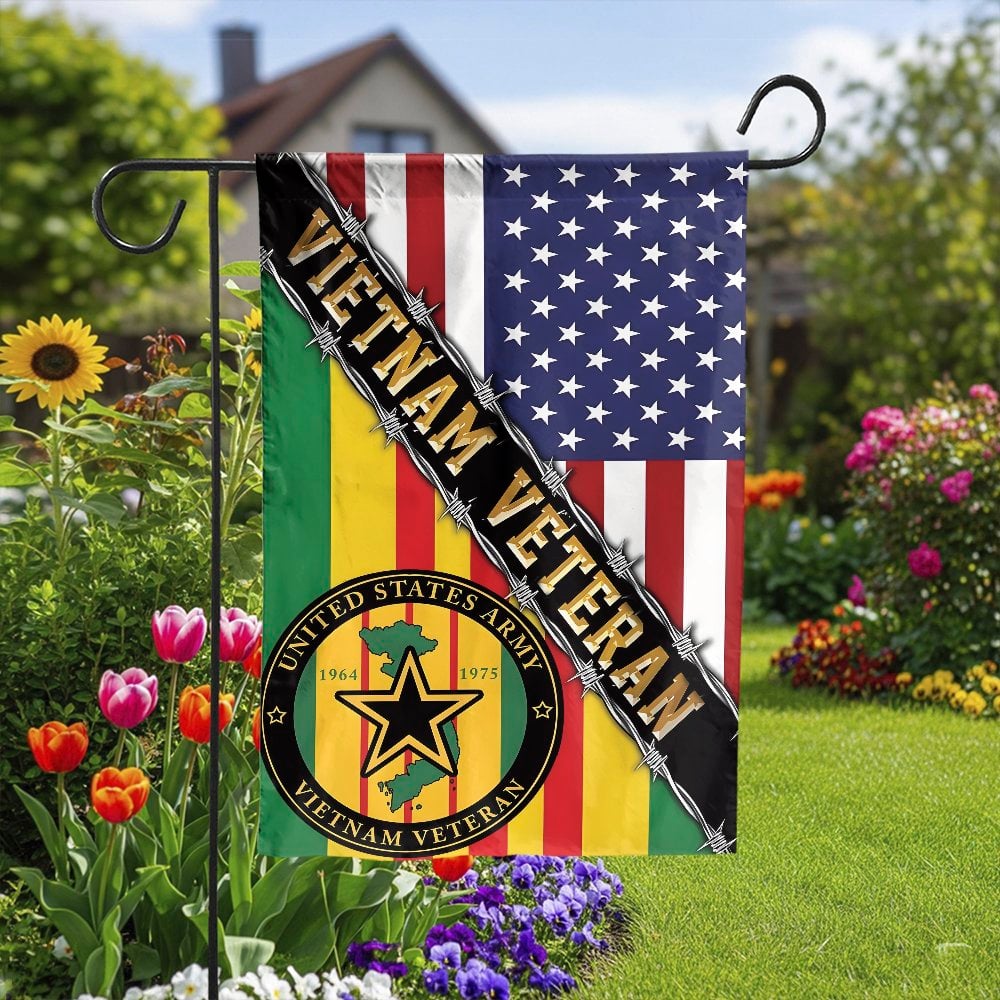Vietnam Veteran Garden Flag | US Army Tribute Memorial Decor | Premium Weather-Resistant Polyester | Patriotic Gift for Milit