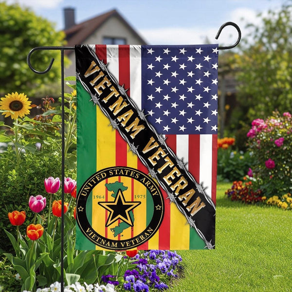 Vietnam Veteran Garden Flag | US Army Tribute Memorial Decor | Premium Weather-Resistant Polyester | Patriotic Gift for Milit