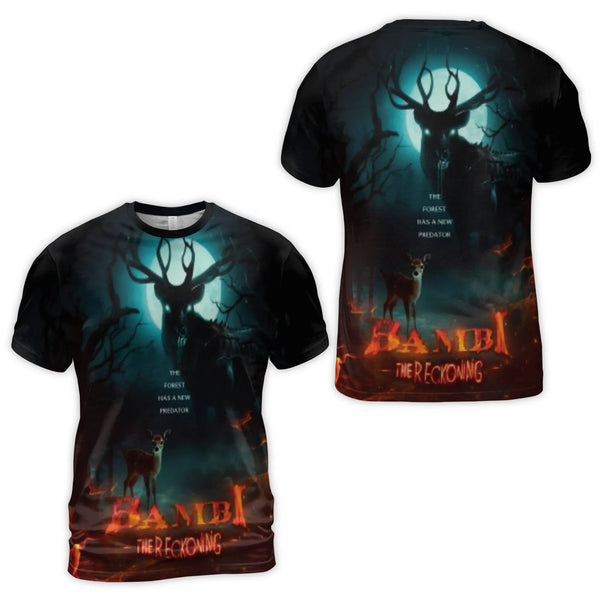 Horror Movie T-Shirt | Bambi The Reckoning Graphic Design | Premium Polyester Jersey 3D Print | Unique Gift for Horror Fans