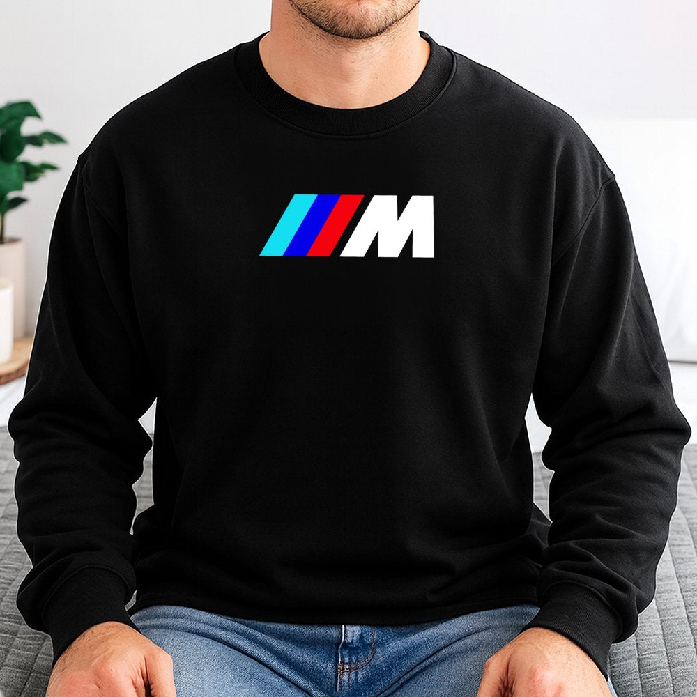 Motorsport Logo Sweatshirt | Graphic Racing M Series Print | Premium Cotton-Blend Crewneck | Automotive Enthusiast Gift For C