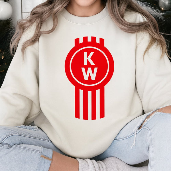 Kenworth Truck Logo Sweatshirt | Classic Semi Truck Emblem Graphic | Premium Cotton Blend Pullover | Gift for Truck Driver an