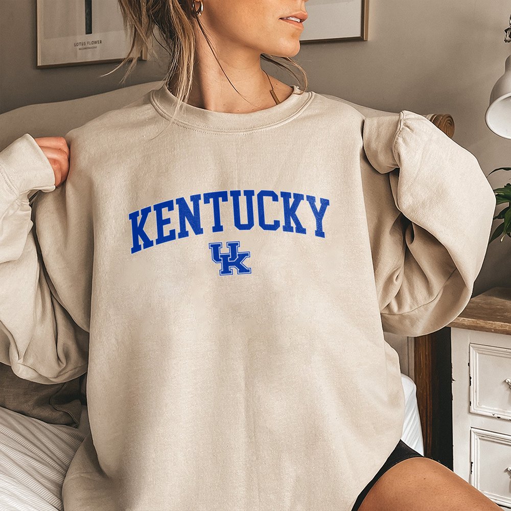 Kentucky University Sweatshirt | Blue Arch Text With UK Logo | Premium Cotton Blend | Unisex College Fan Gift for Alumni and 