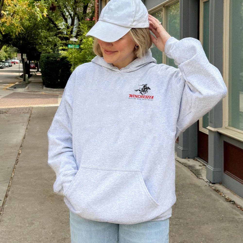 Winchester Hoodie | Classic Firearms Logo Graphic | Soft Cotton-Blend | Gift for Hunters and Shooting Enthusiasts
