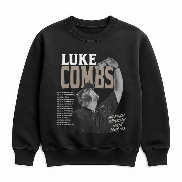 Luke Combs Tour 2026 Sweatshirt | My Kinda Saturday Night Concert Graphic | Premium Cotton Blend | Unisex Country Music Fan G