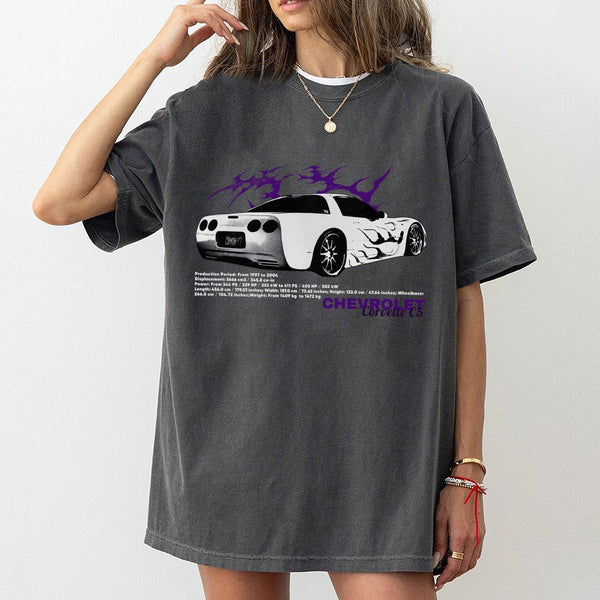 Corvette C5 T-Shirt | Classic Car Graphic with Technical Specs | Premium Cotton Enthusiast Apparel | Gift for Muscle Car Owne