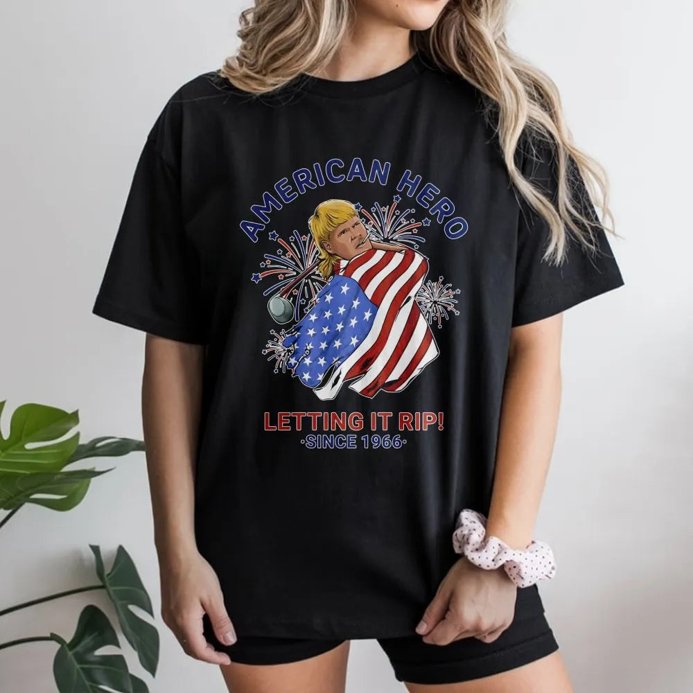 John Daly American Hero T-Shirt | Patriotic Golf Legend with Flag Graphic | Soft Cotton Tee | Gift for Golfer 4th of July