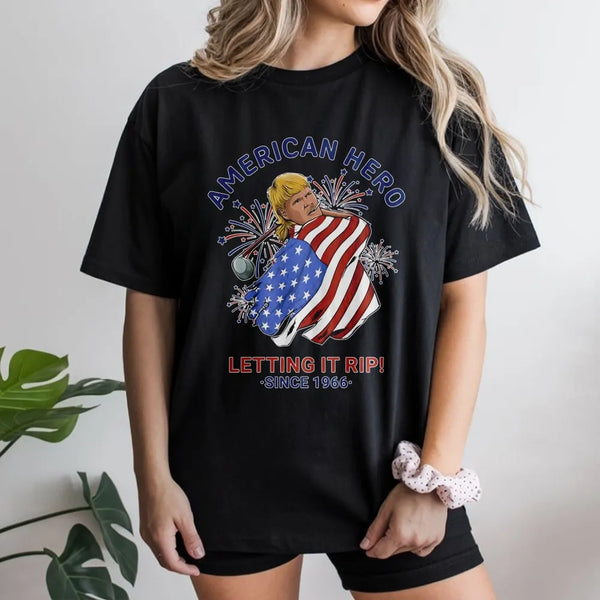 John Daly American Hero T-Shirt | Patriotic Golf Legend with Flag Graphic | Soft Cotton Tee | Gift for Golfer 4th of July