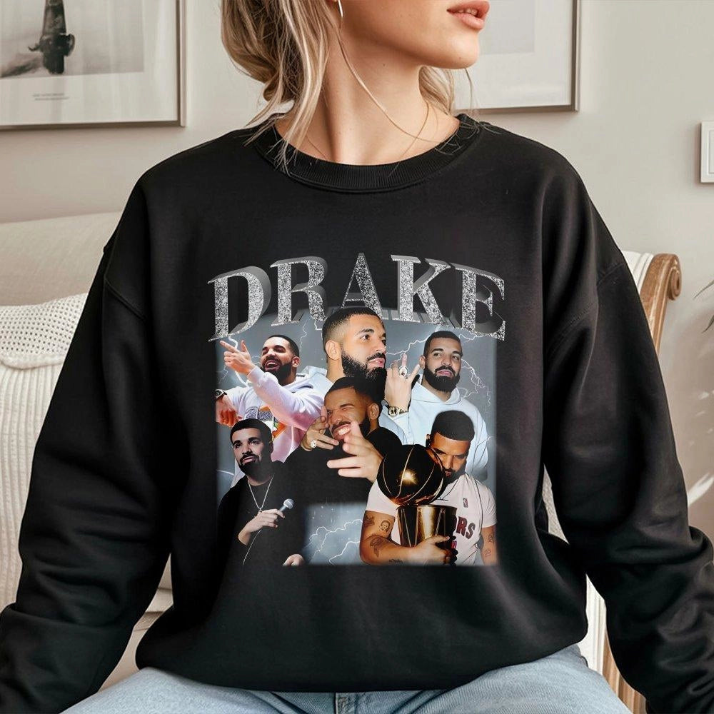 Drake Vintage Sweatshirt | 90s Rap Graphic Retro Bootleg Design | Premium Cotton Blend | Music Fan Gift For Men & Women