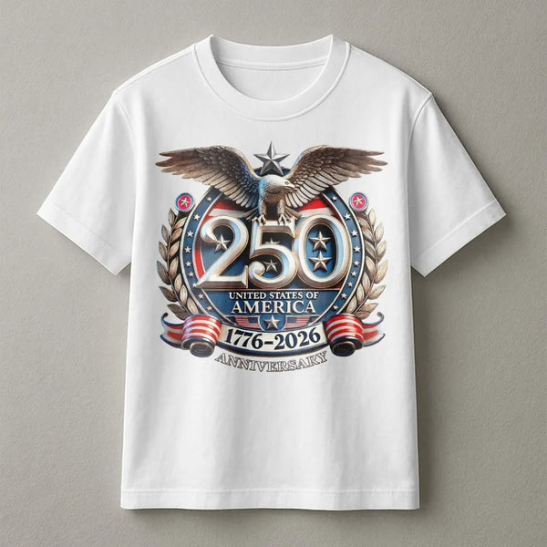 USA 250th Anniversary T-Shirt | 1776-2026 Patriotic Eagle Graphic | 100% Cotton Premium Apparel | Independence Day Gift for A