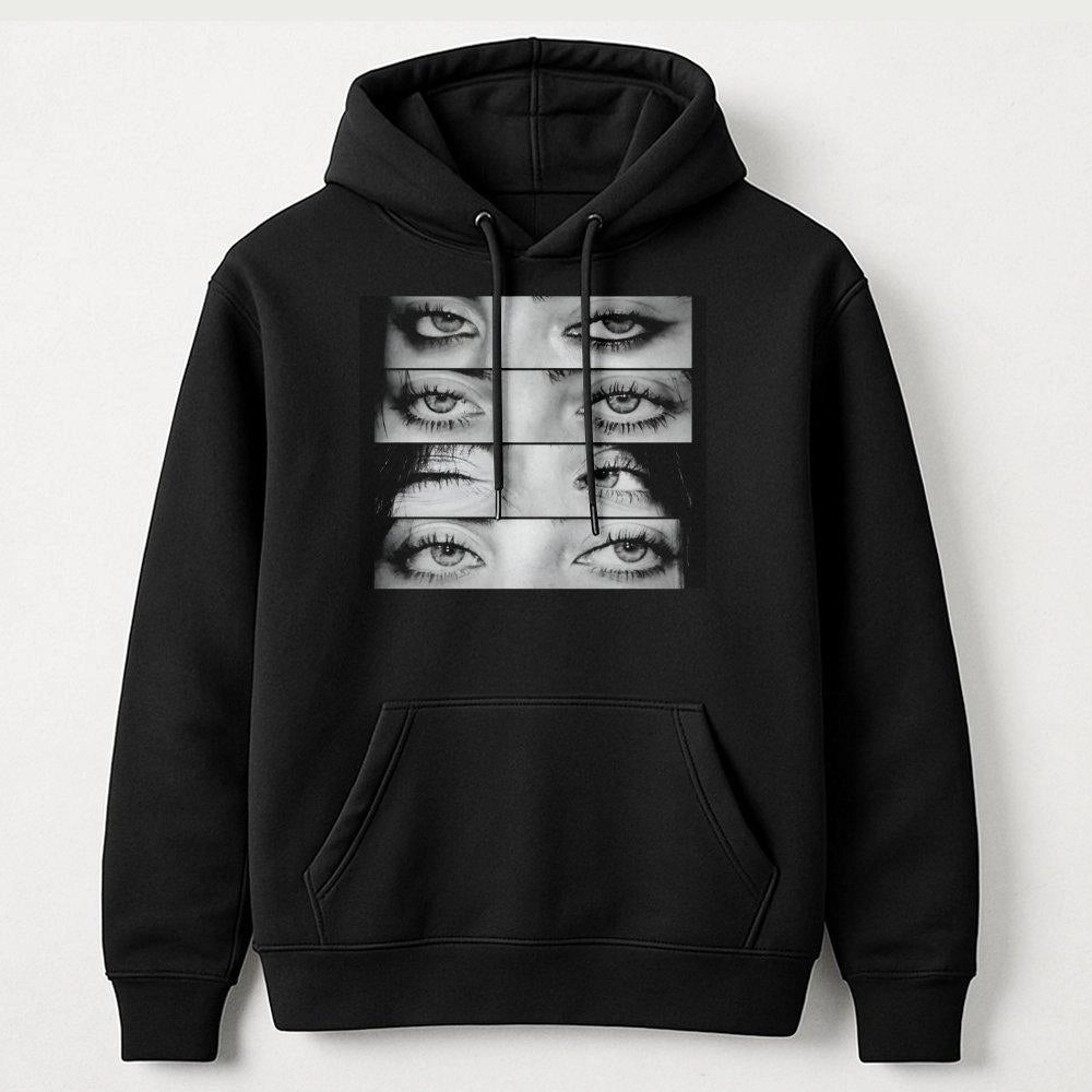 Artistic Eye Graphic Hoodie | Retro Aesthetic Collage Art | Premium Cotton Blend Streetwear | Trendy Gift for Music Lovers