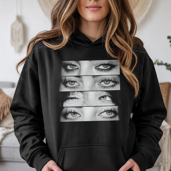 Artistic Eye Graphic Hoodie | Retro Aesthetic Collage Art | Premium Cotton Blend Streetwear | Trendy Gift for Music Lovers