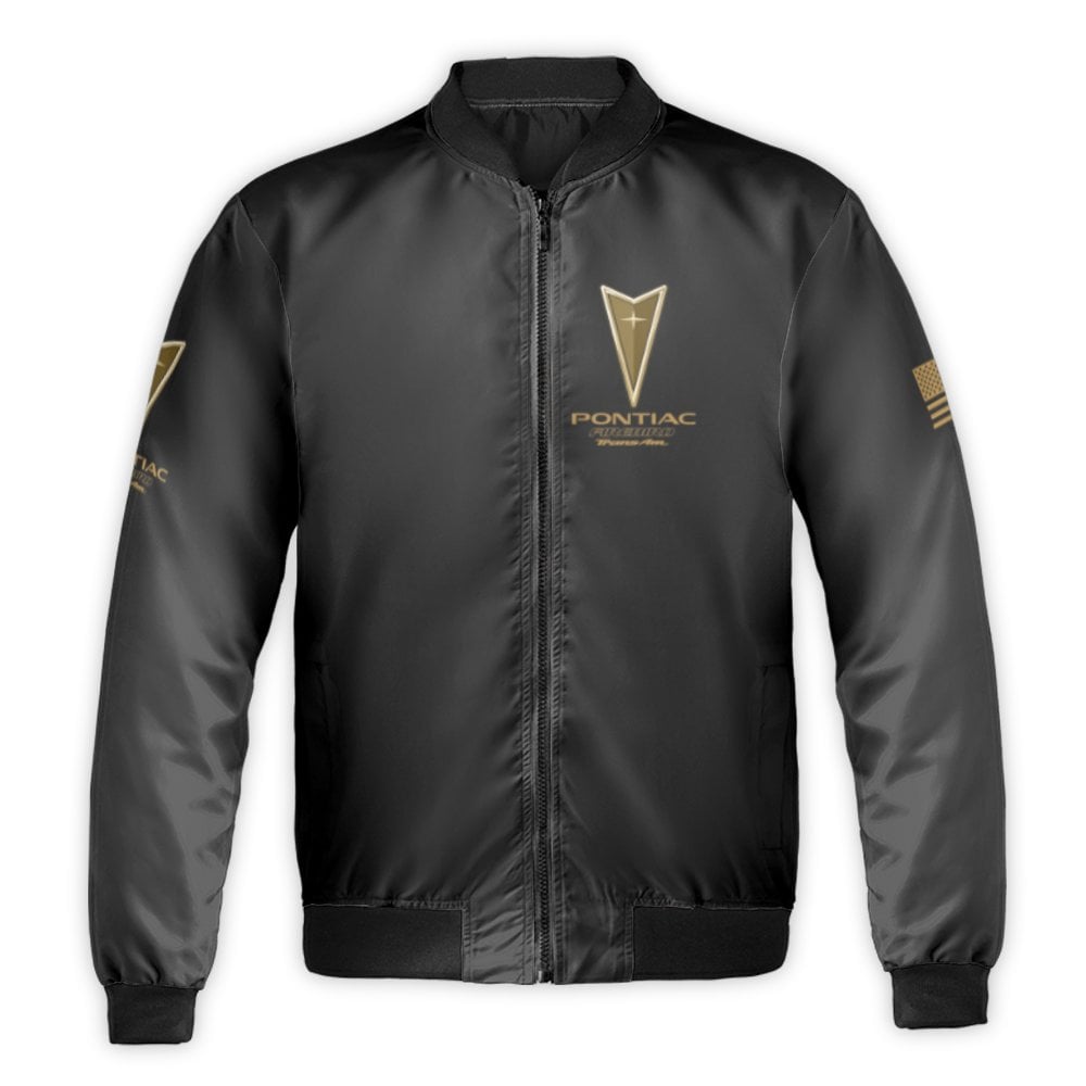 Pontiac Firebird Trans Am Bomber Jacket | Screaming Chicken V8 Gold Graphic | Premium Nylon Outerwear | Gift for Muscle Car E