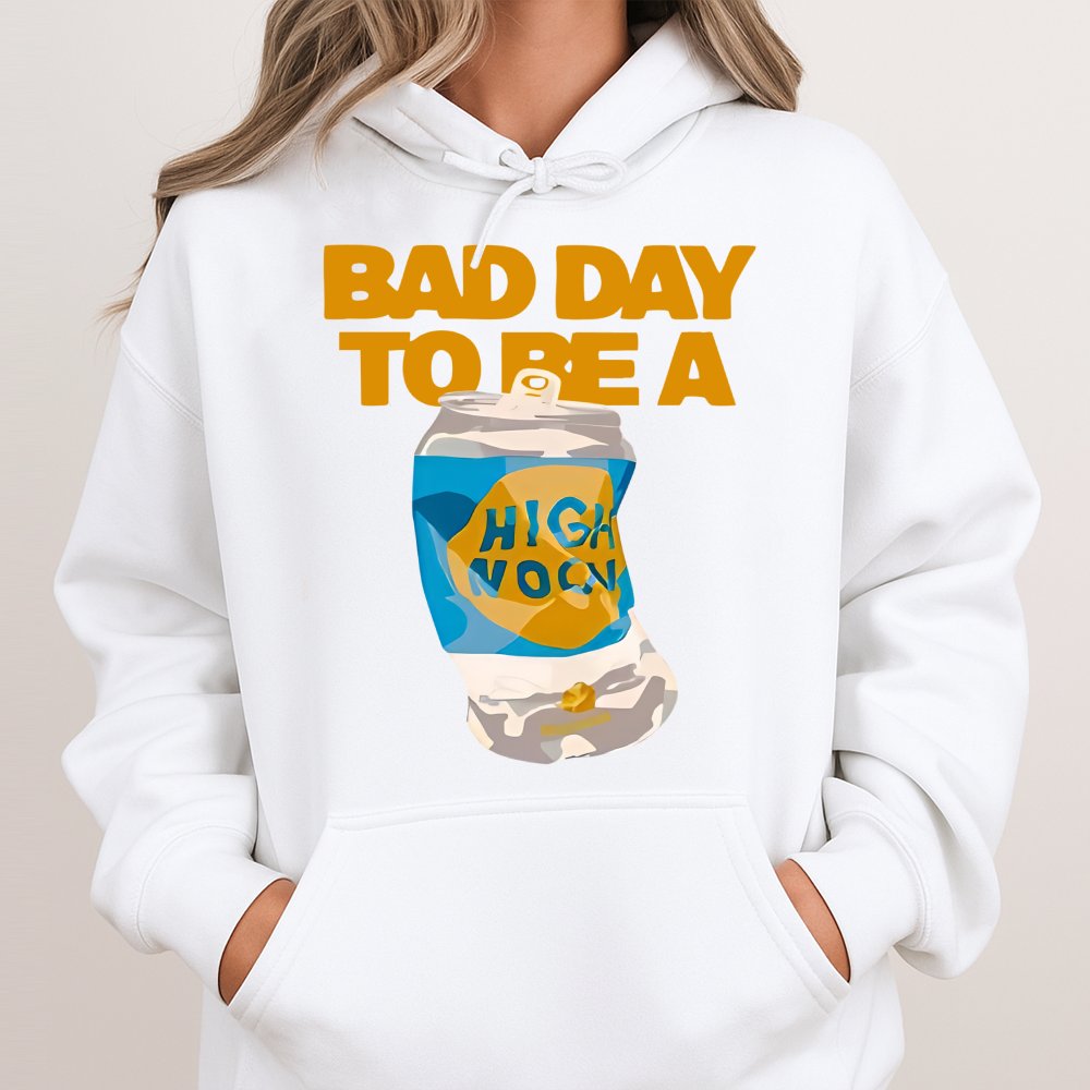 Bad Day To Be A Hard Seltzer Hoodie | Funny Crushed Can Graphic Print | Premium Soft Unisex Sweatshirt | Gift For Party Lover