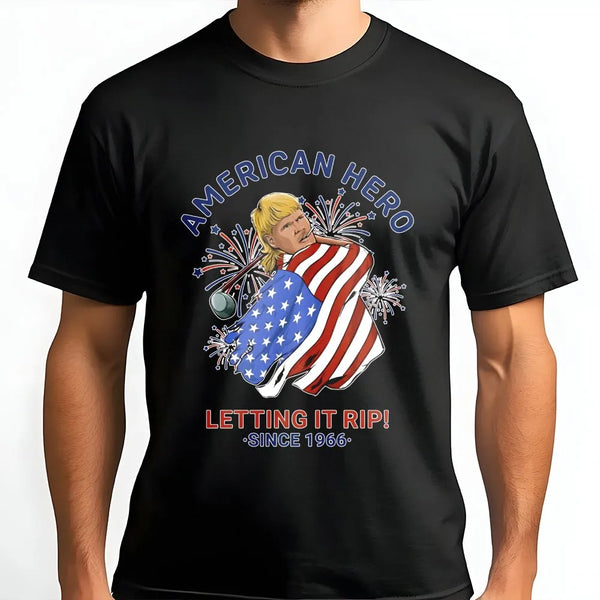 John Daly American Hero T-Shirt | Patriotic Golf Legend with Flag Graphic | Soft Cotton Tee | Gift for Golfer 4th of July