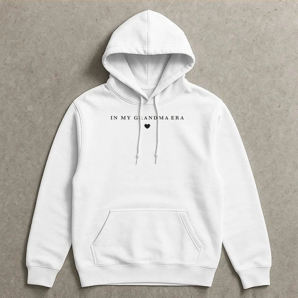 In My Grandma Era Hoodie | Minimalist Script Heart Graphic | Premium Cotton Blend | New Grandma Gift Idea for First Time Gran