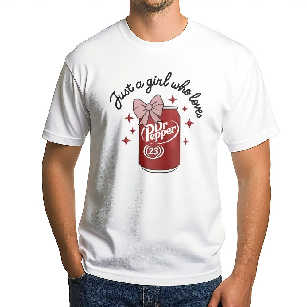 Soda Graphic T-Shirt | Cute Bow Aesthetic Soda Can Design | Premium Cotton Soft Tee | Fun Trendy Gift For Soda Lovers