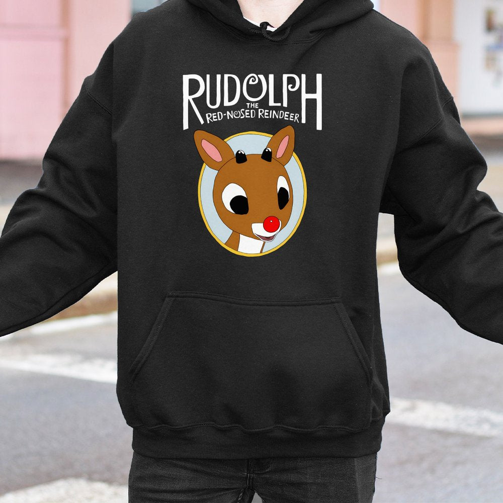 Rudolph The Red-Nosed Reindeer Hoodie | Retro Christmas Graphic Sweatshirt | Premium Cotton-Blend | Festive Gift for Holiday 