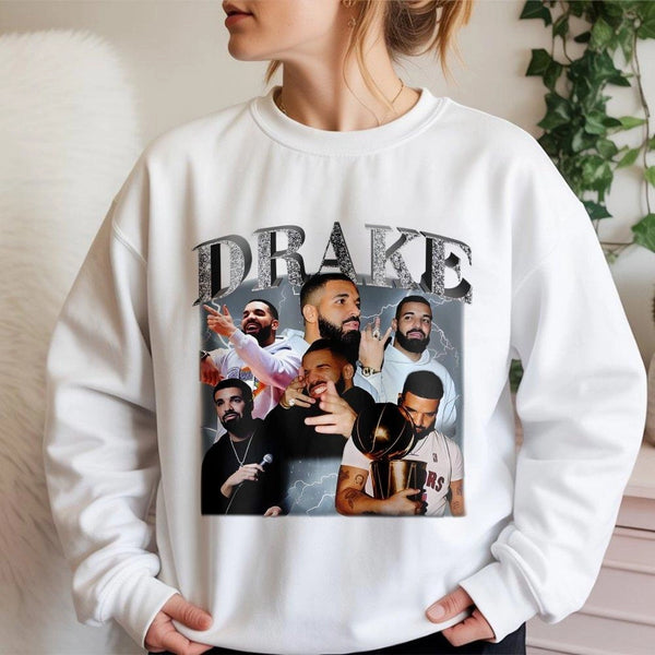 Drake Vintage Sweatshirt | 90s Rap Graphic Retro Bootleg Design | Premium Cotton Blend | Music Fan Gift For Men & Women