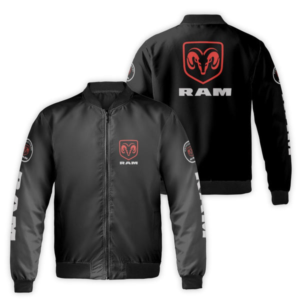 Ram Trucks Bomber Jacket | Logo Graphic Print | Durable Nylon & Polyester Lining | Premium Streetwear Gift For Truck Owners