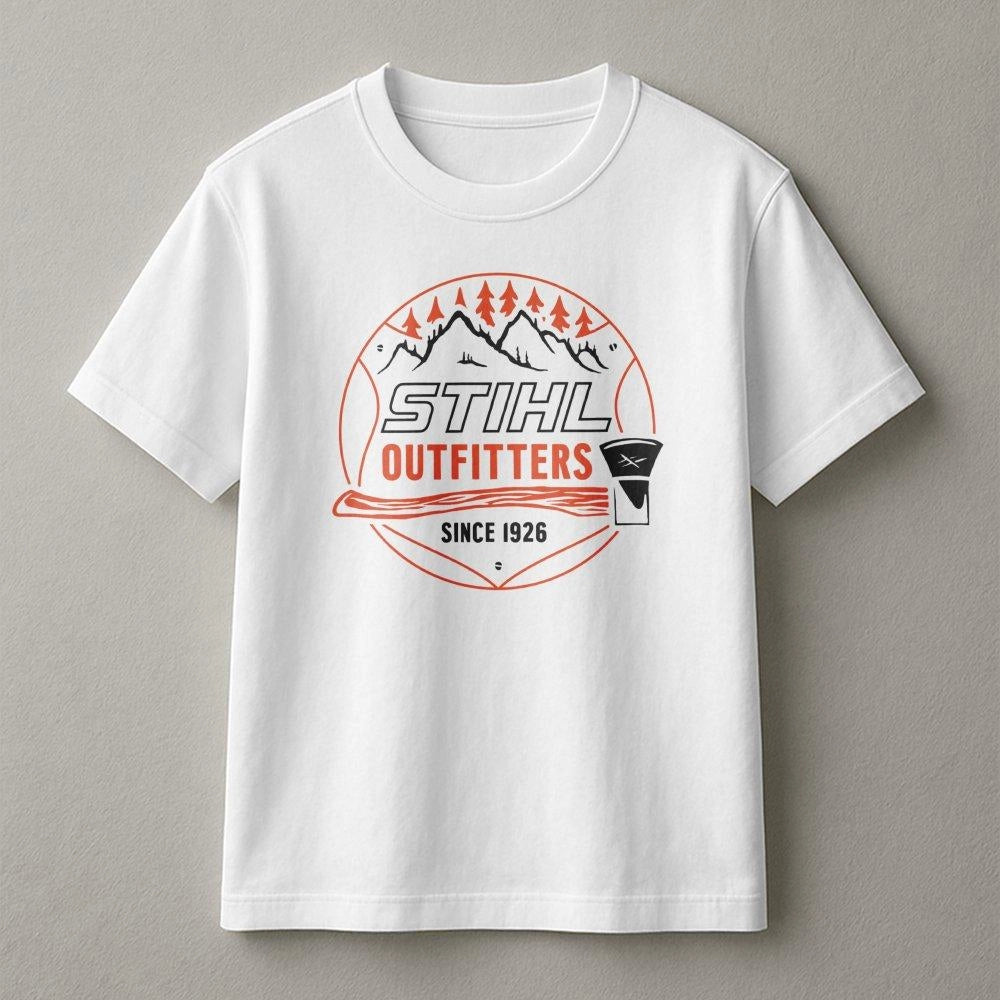 Logging Outfitter T-Shirt | Retro Chainsaw Forestry Design | Premium Cotton Graphic Tee | Outdoor Lumberjack Gift For Men