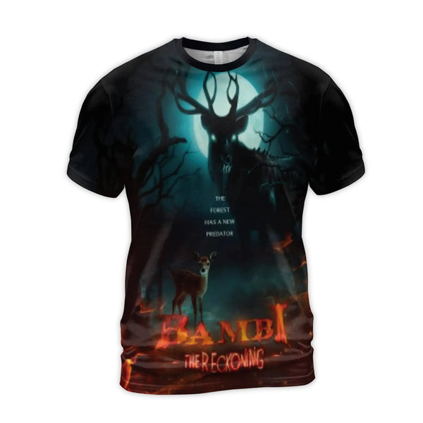 Horror Movie T-Shirt | Bambi The Reckoning Graphic Design | Premium Polyester Jersey 3D Print | Unique Gift for Horror Fans