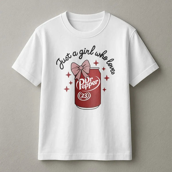 Soda Graphic T-Shirt | Cute Bow Aesthetic Soda Can Design | Premium Cotton Soft Tee | Fun Trendy Gift For Soda Lovers