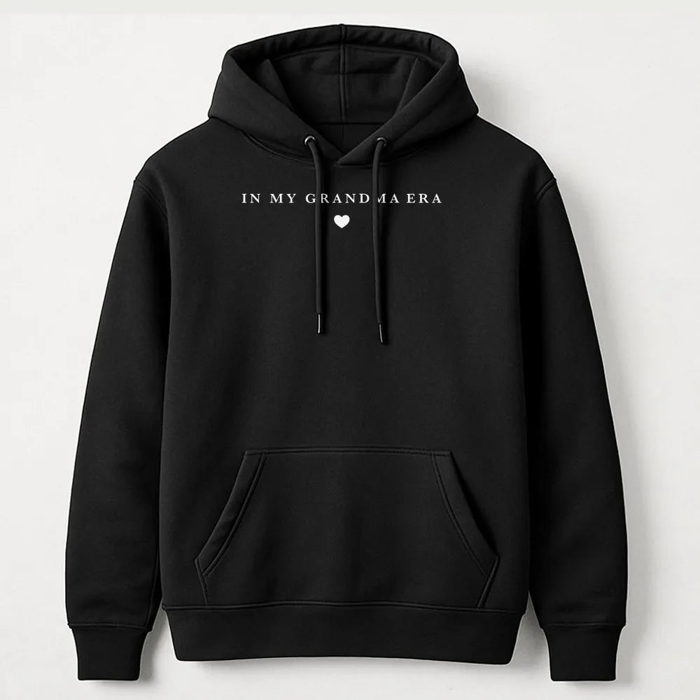 In My Grandma Era Hoodie | Minimalist Script Heart Graphic | Premium Cotton Blend | New Grandma Gift Idea for First Time Gran