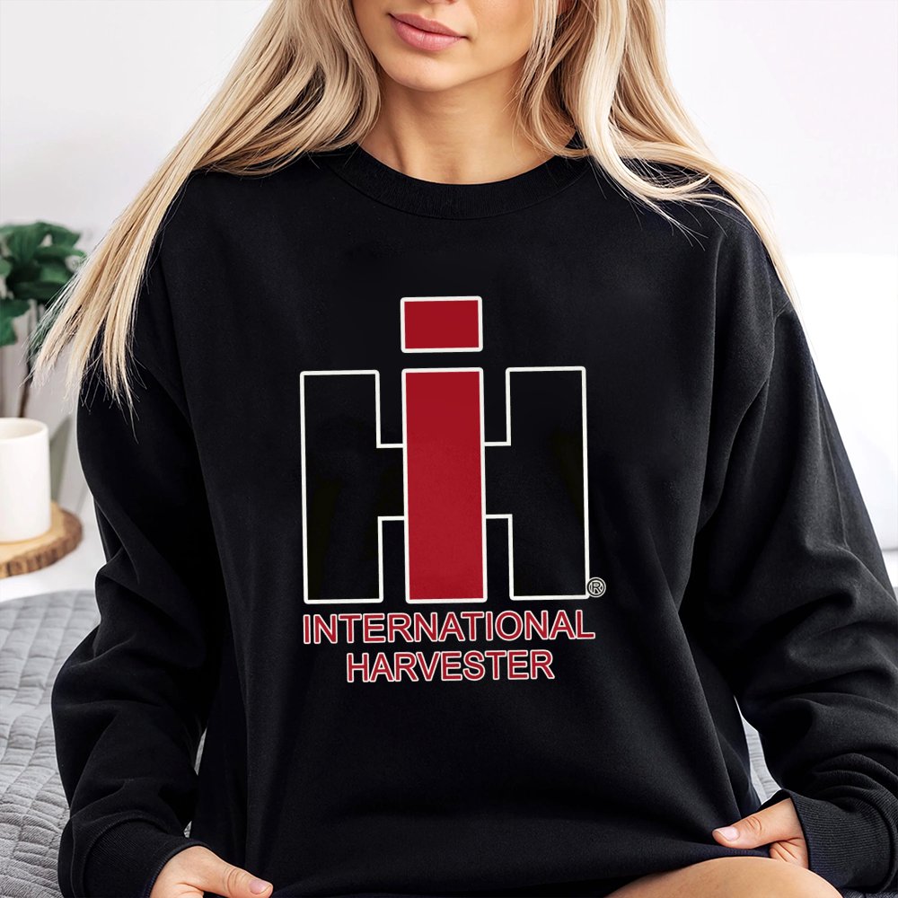 International Harvester Sweatshirt | Classic IH Tractor Red Logo Graphic | Premium Cotton Blend Farmwear | Unisex Vintage Sty