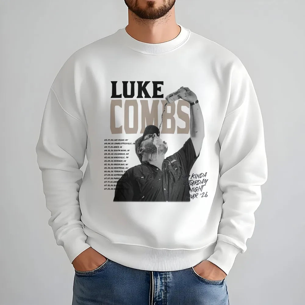 Luke Combs Tour 2026 Sweatshirt | My Kinda Saturday Night Concert Graphic | Premium Cotton Blend | Unisex Country Music Fan G