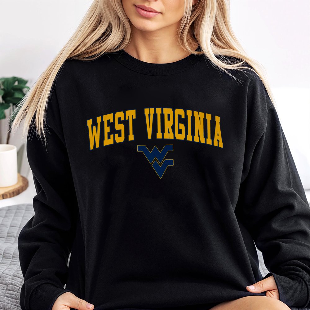 West Virginia University Sweatshirt | Collegiate Arch Logo Design | Cotton-Poly Blend Premium Comfort | Gift for Students Alu