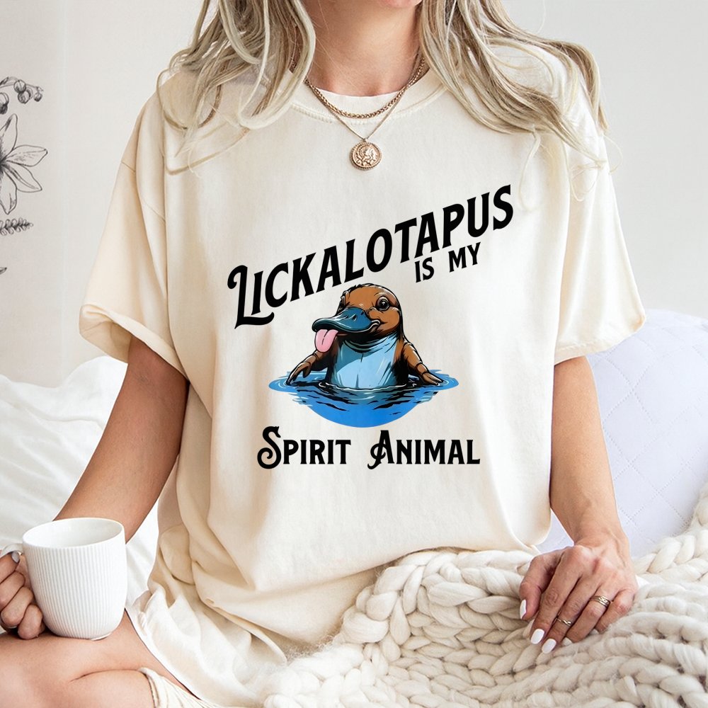 Lickalotapus Spirit Animal T-Shirt | Funny Platypus Graphic Tee | Premium 100% Cotton Apparel | Humorous Animal Gift for Men 