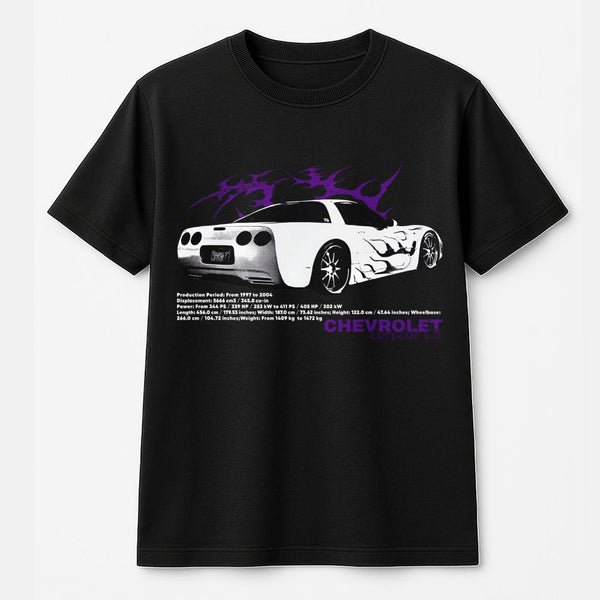 Corvette C5 T-Shirt | Classic Car Graphic with Technical Specs | Premium Cotton Enthusiast Apparel | Gift for Muscle Car Owne