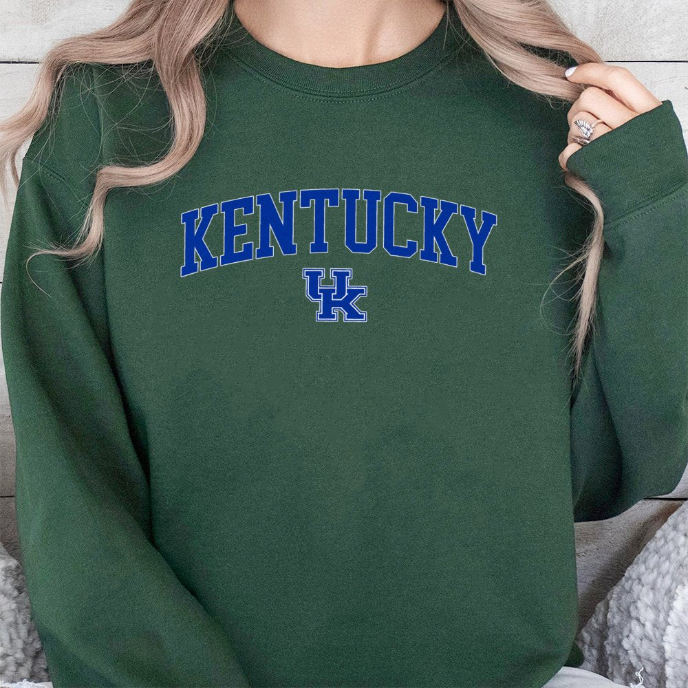 Kentucky University Sweatshirt | Blue Arch Text With UK Logo | Premium Cotton Blend | Unisex College Fan Gift for Alumni and 