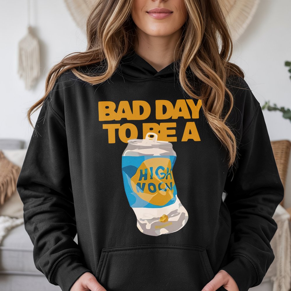 Bad Day To Be A Hard Seltzer Hoodie | Funny Crushed Can Graphic Print | Premium Soft Unisex Sweatshirt | Gift For Party Lover