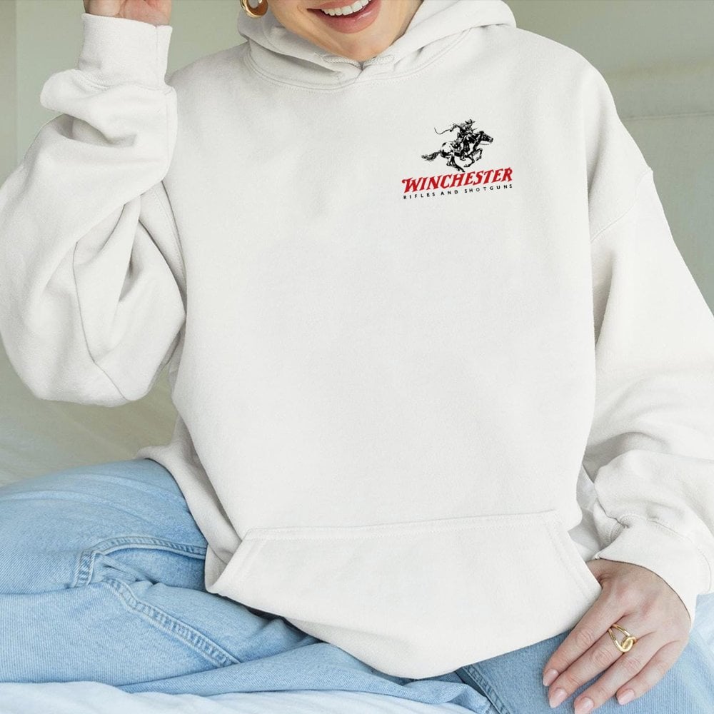 Winchester Hoodie | Classic Firearms Logo Graphic | Soft Cotton-Blend | Gift for Hunters and Shooting Enthusiasts
