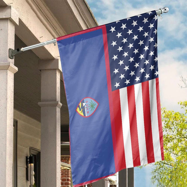 Guam American Flag | Split Vertical House Banner | Premium Weather-Resistant Polyester | Patriotic Outdoor Home Decor Gift