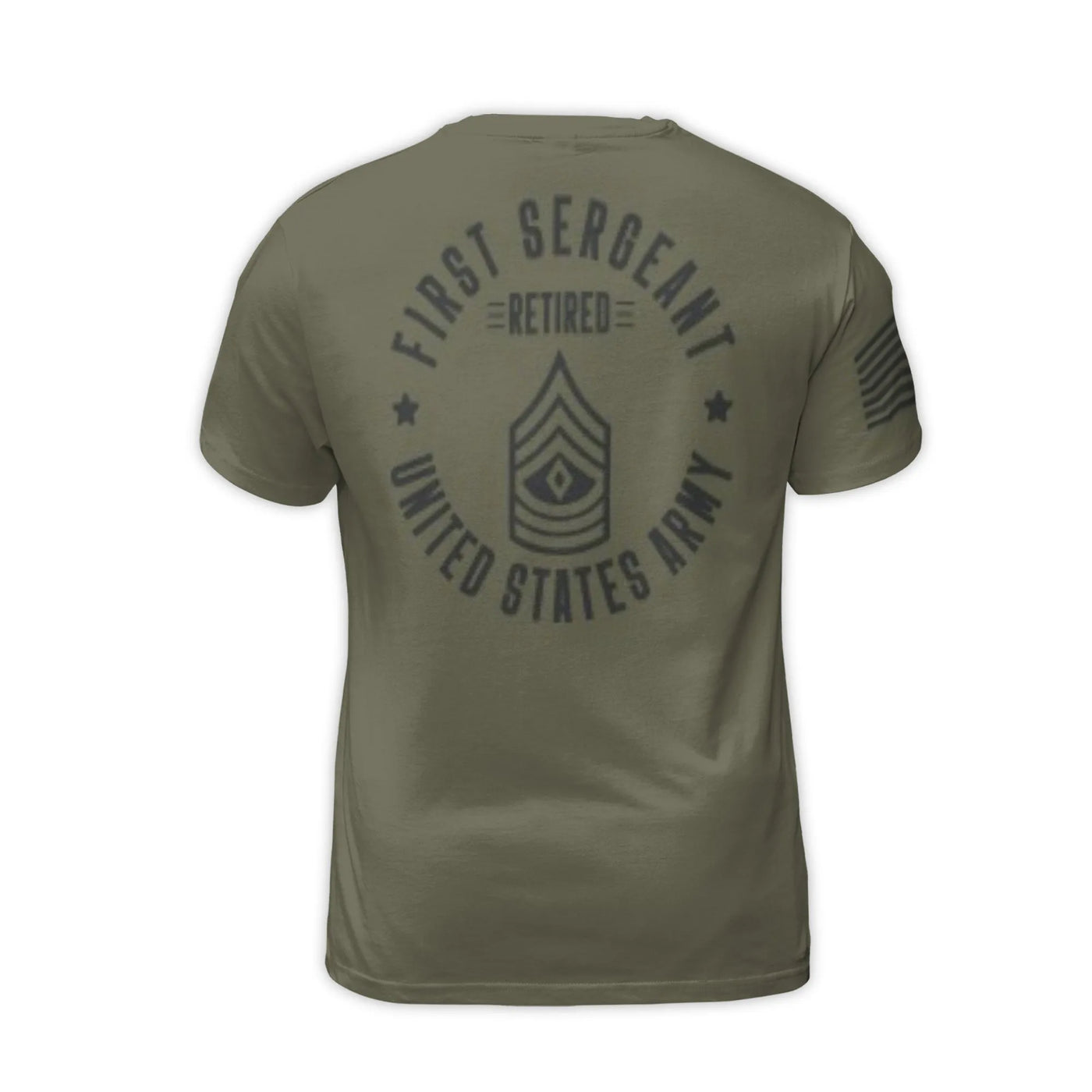 First Sergeant Retired US Army T-Shirt | Military Rank Insignia 3D Print | Premium Polyester Blend | Patriotic Gift for Veter