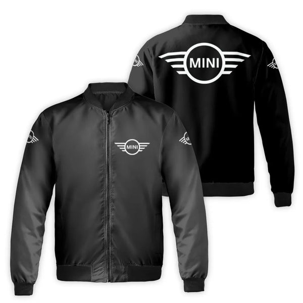 Mini Wing Logo Bomber Jacket | Streetwear Windbreaker | Nylon Quilt Lined | Unisex Automotive Fan Apparel Gift