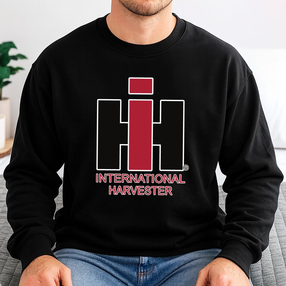 International Harvester Sweatshirt | Classic IH Tractor Red Logo Graphic | Premium Cotton Blend Farmwear | Unisex Vintage Sty