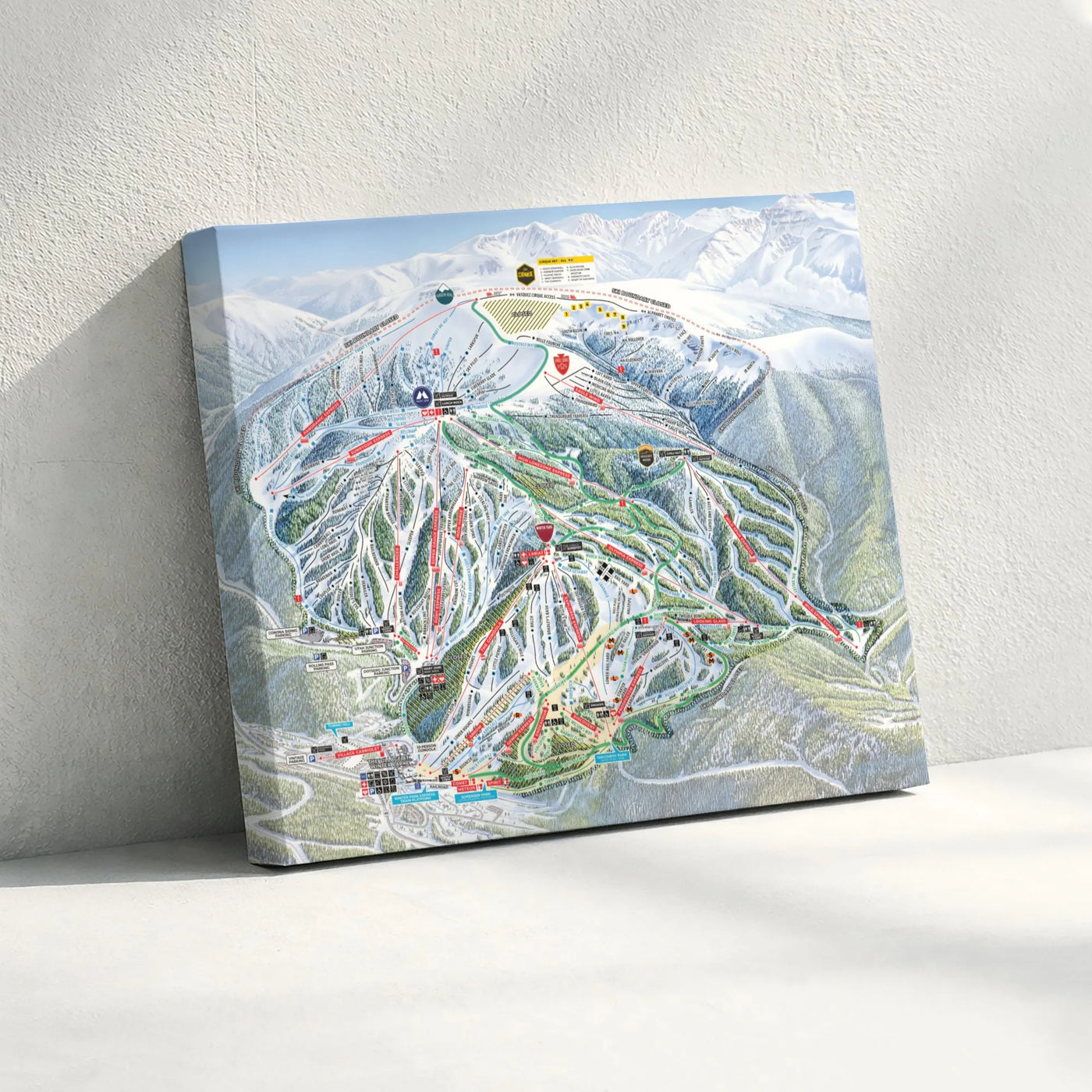 Winter Park Ski Resort Trail Map Canvas | Detailed Mountain Landscape Wall Art | Premium Gallery Wrapped Decor | Gift for Ski