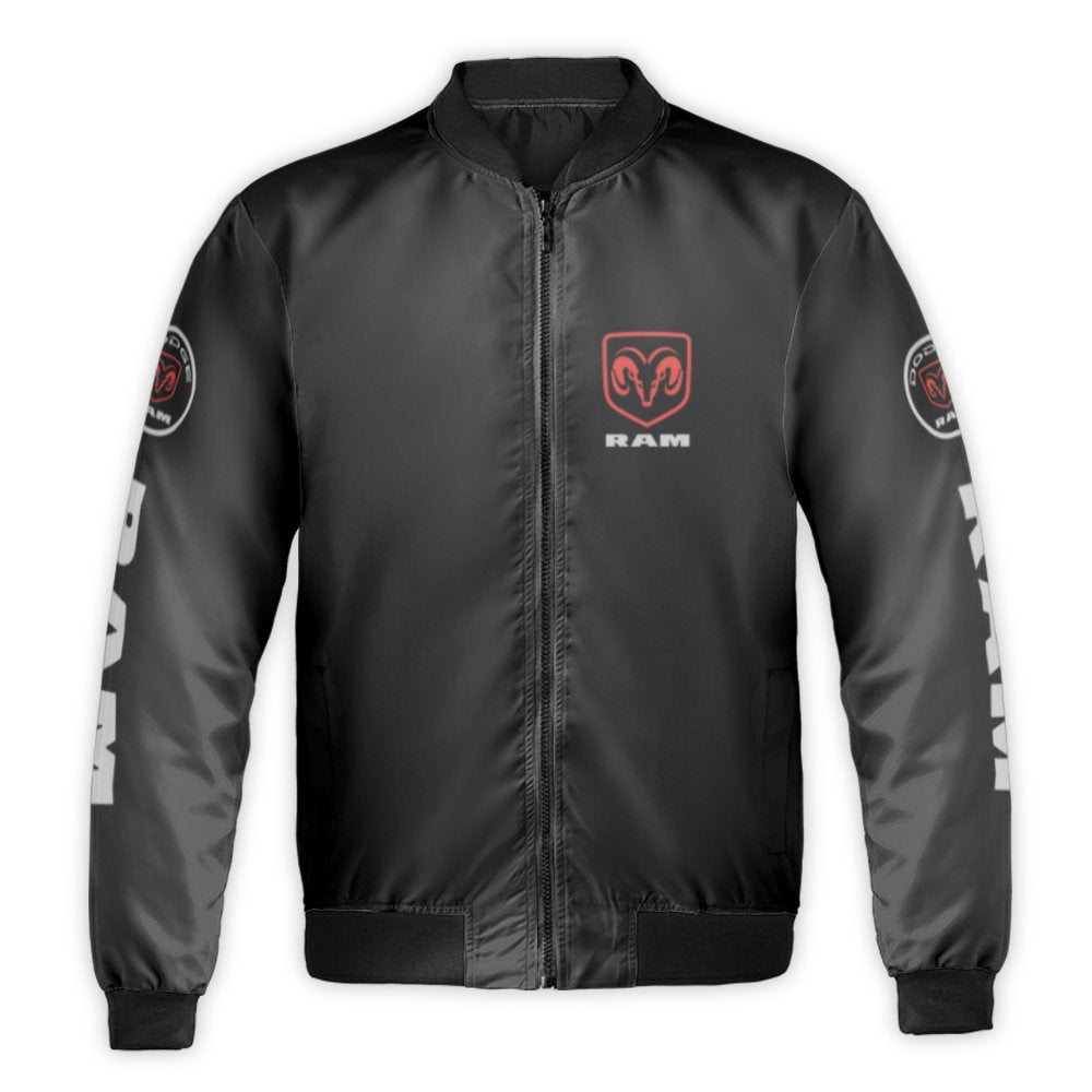 Ram Trucks Bomber Jacket | Logo Graphic Print | Durable Nylon & Polyester Lining | Premium Streetwear Gift For Truck Owners