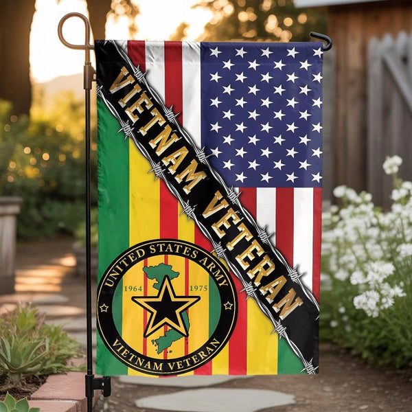 Vietnam Veteran Garden Flag | US Army Tribute Memorial Decor | Premium Weather-Resistant Polyester | Patriotic Gift for Milit
