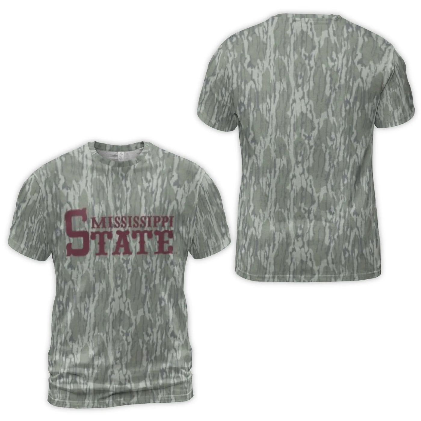 Mississippi State Camouflage T-Shirt | 3D All-Over Print Graphic Tee | Premium Polyester Spandex Blend | Fan Apparel Gift for