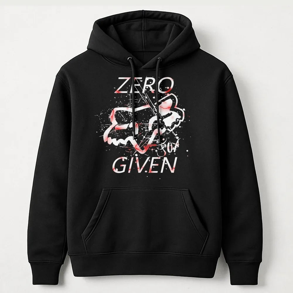 Zero Given Fox Head Hoodie | Splatter Graphic Motocross Design | Premium Cotton-Poly Blend | Unisex Gift for Dirt Bike and MT